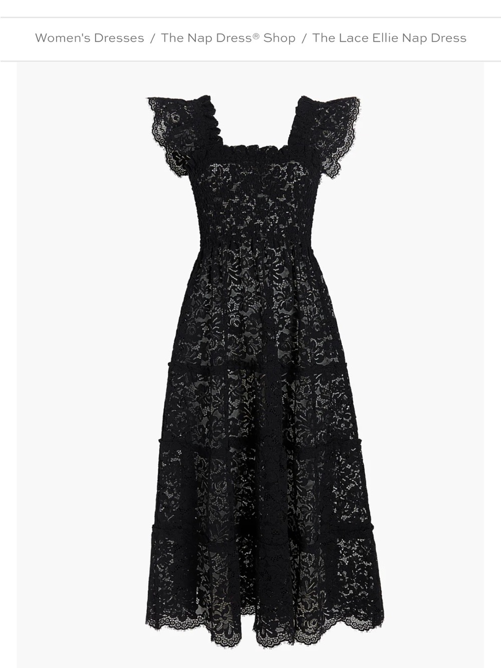 The Lace Ellie Nap Dress 2022 - Black